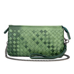 Genuine Leather Woven Clutch Shoulder Bag