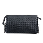 Genuine Leather Woven Clutch Shoulder Bag