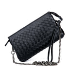 Genuine Leather Woven Clutch Shoulder Bag