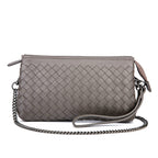 Genuine Leather Woven Clutch Shoulder Bag