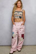 POL Cutout Flower Cropped Crochet Cami with with Dangle Detail