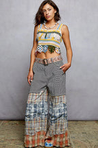 POL Cutout Flower Cropped Crochet Cami with with Dangle Detail