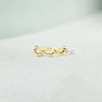 18K Gold-Plated 925 Sterling Silver Zircon Ring