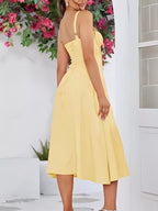 Tie-Front A-Line Midi Dress