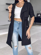 Drape Collar Lightweight Trench Coat