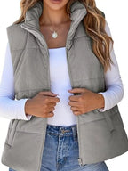 Corduroy Zip Up Vest Coat
