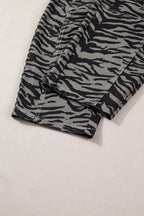 Zebra Stripe Printed Wide Leg Jeans