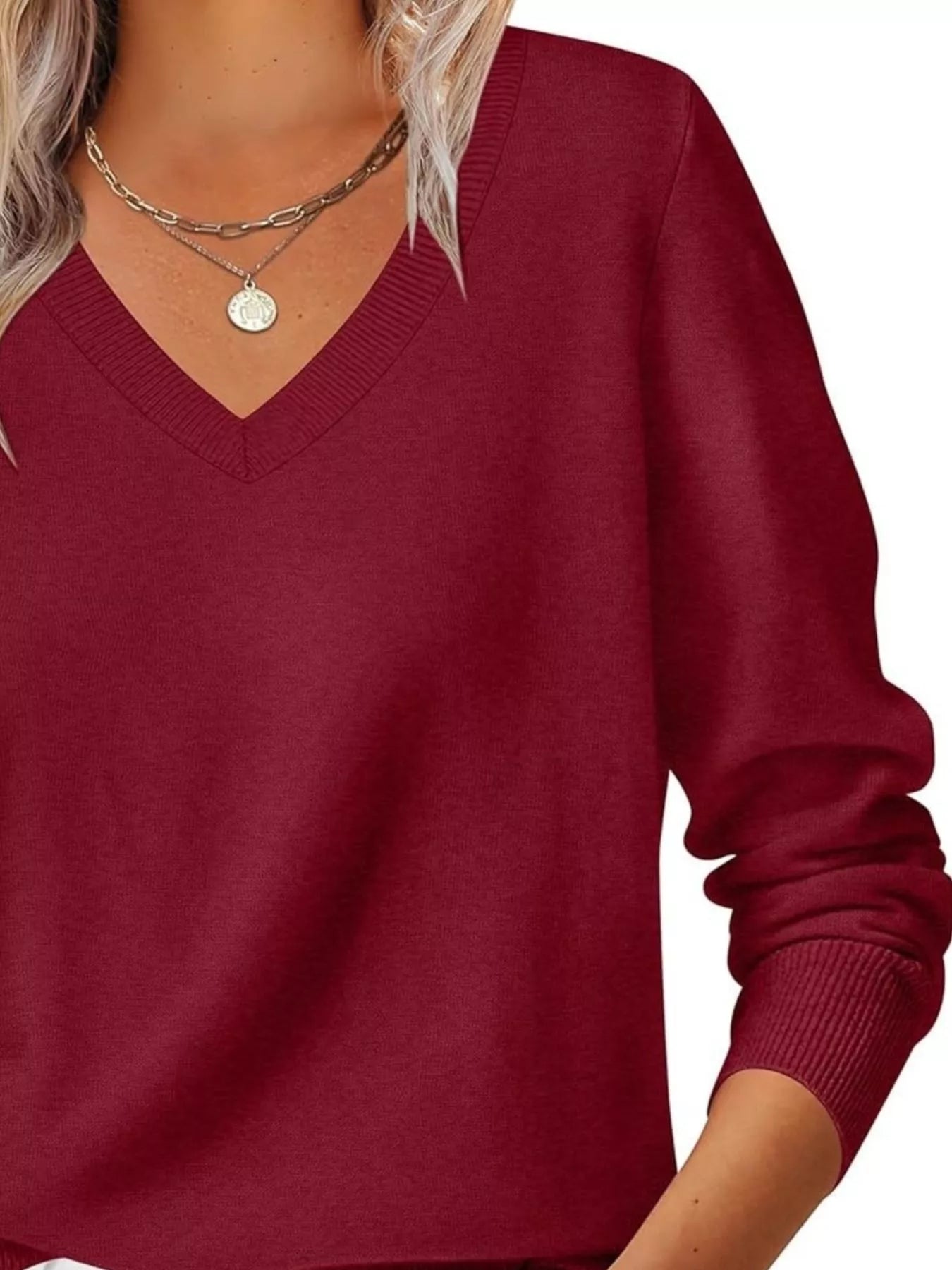 Classic V-Neck Long Sleeve Sweater