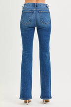 RISEN High Rise  Bootcut Jeans With Distressed Details