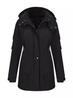 Full Size Hooded Mid-Length Windproof Outerwear Plus Size