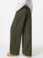 Casual Corduroy Wide Leg Pants
