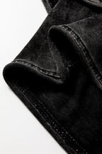 Mineral Wash French Terry High Waist Casual Shorts