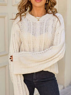 Cable Knit Long Sleeve Sweater