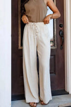 Wide Leg Drawstring Pants