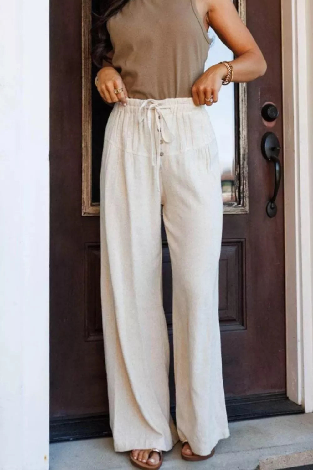 Wide Leg Drawstring Pants