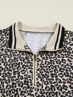 Leopard Print Zip-Up Mini Dress