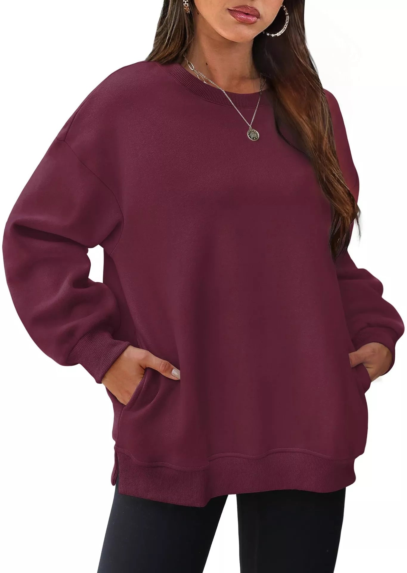 Casual Solid Color Long Sleeve Sweatshirt