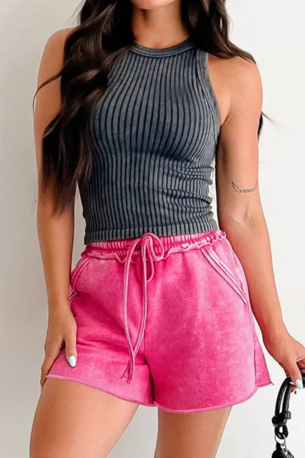 Wash Drawstring Shorts