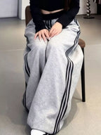 Casual Loose Fit Striped Pants