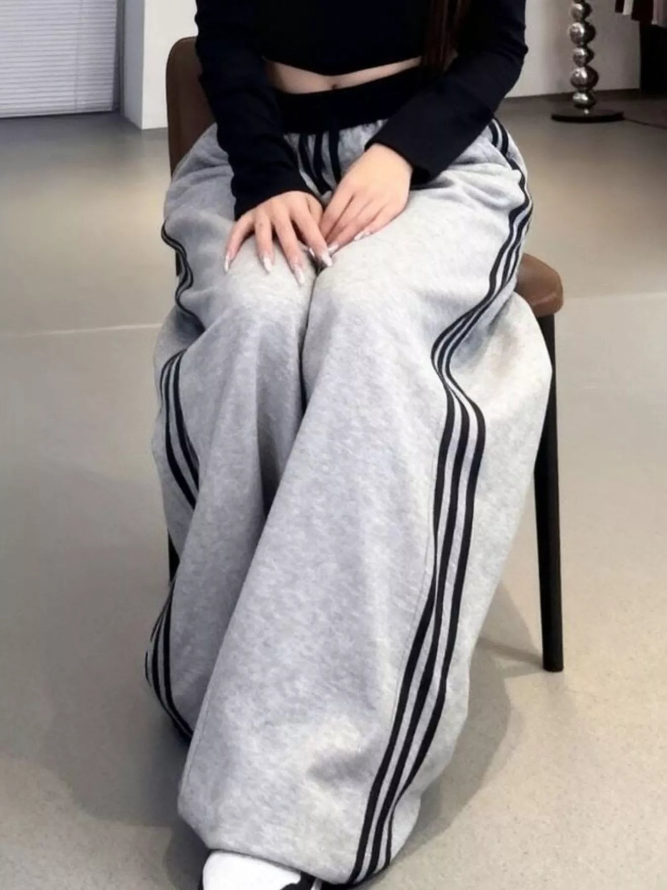 Casual Loose Fit Striped Pants