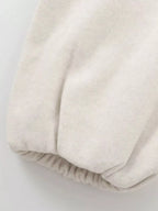 Plus Size Casual Fleece Zip-Up Bomber Jacket