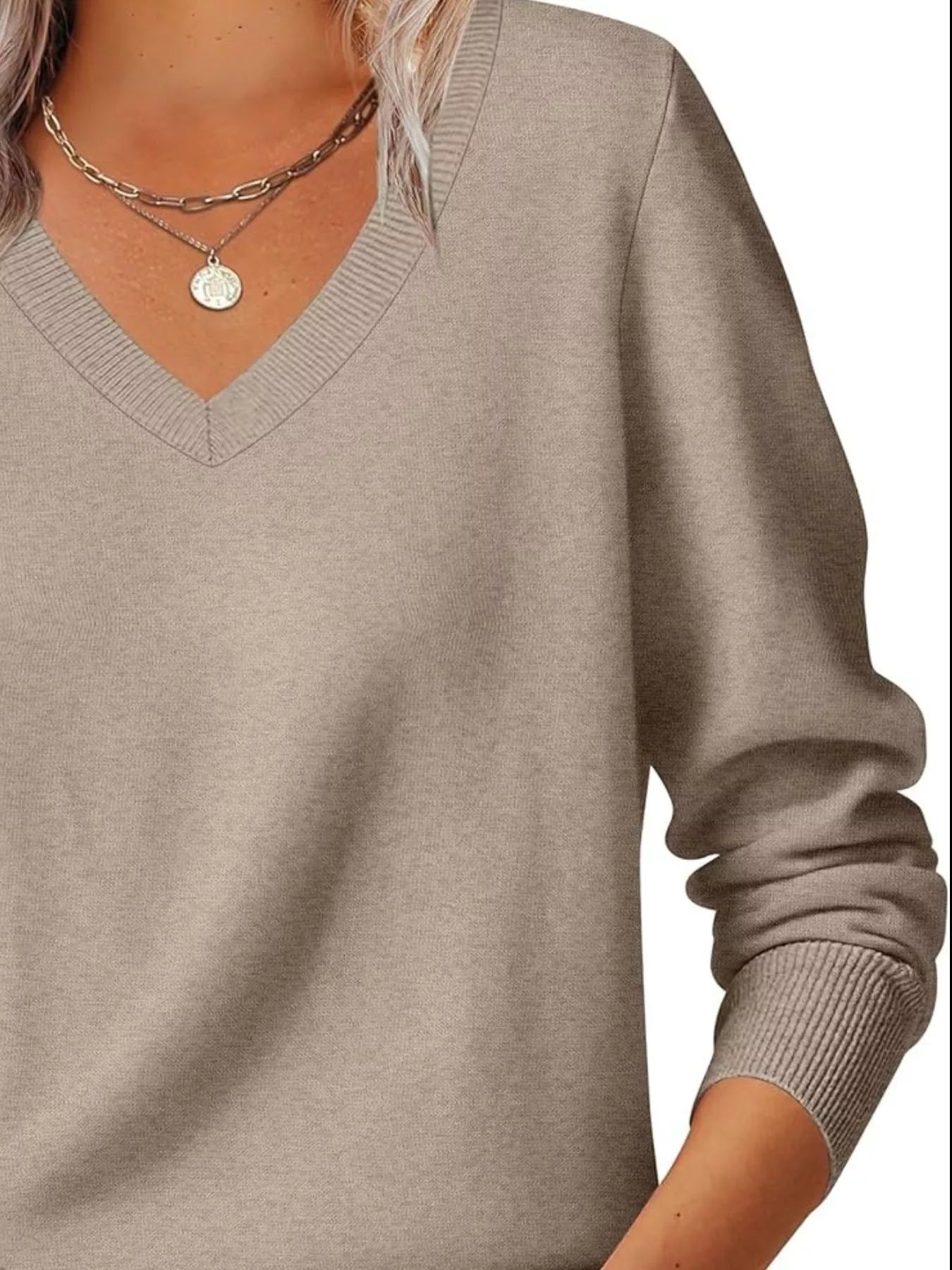 Classic V-Neck Long Sleeve Sweater