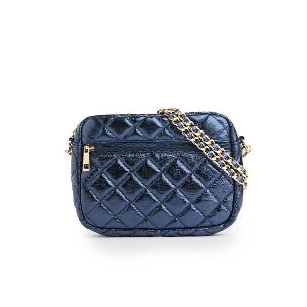 SueEllen Quilted Small Crossbody Bag with Gold Cha