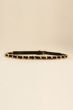 PU Chain Skinny Belt