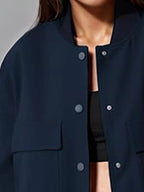 Full Size Snap Down Long Sleeve Jacket Plus Size