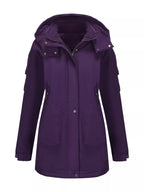 Full Size Hooded Mid-Length Windproof Outerwear Plus Size