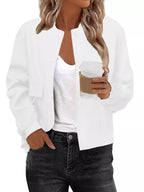 Full Size Snap Down Long Sleeve Jacket Plus Size