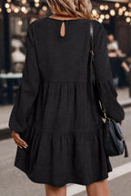 Long Sleeve Tiered Mini Dress