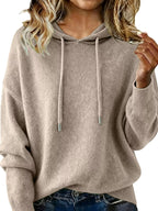 Drawstring Long Sleeve Hooded Sweater