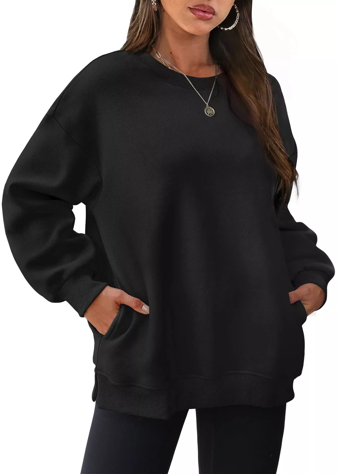 Casual Solid Color Long Sleeve Sweatshirt