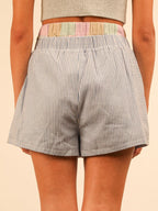 Striped High-Waist Shorts