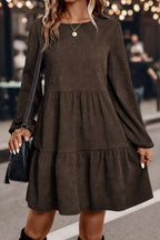 Long Sleeve Tiered Mini Dress