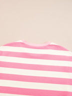 Stripe Cap Sleeve Pocketed Shift Dress