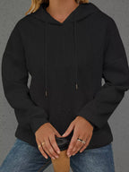 Full Size Embossed Lettering Casual Hoodie Plus Size