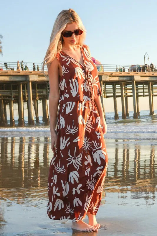 VERY J Printed Resort Midi Skirt