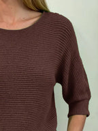 Full Size Ribbed Knit Round Neck Sweater Plus Size