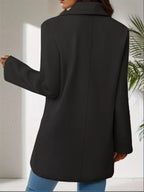 Lapel Collar Single-Button Wool Blend Overcoat