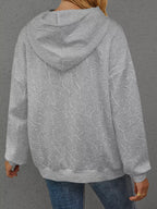 Full Size Embossed Lettering Casual Hoodie Plus Size