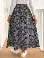 Floral Split Elastic Waist Maxi Skirt