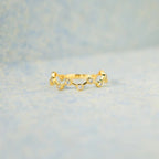 18K Gold-Plated 925 Sterling Silver Zircon Ring