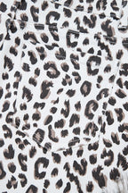 Leopard Frayed Hem Denim Shorts