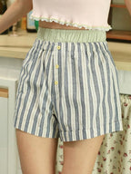 Striped Elastic Waist Shorts