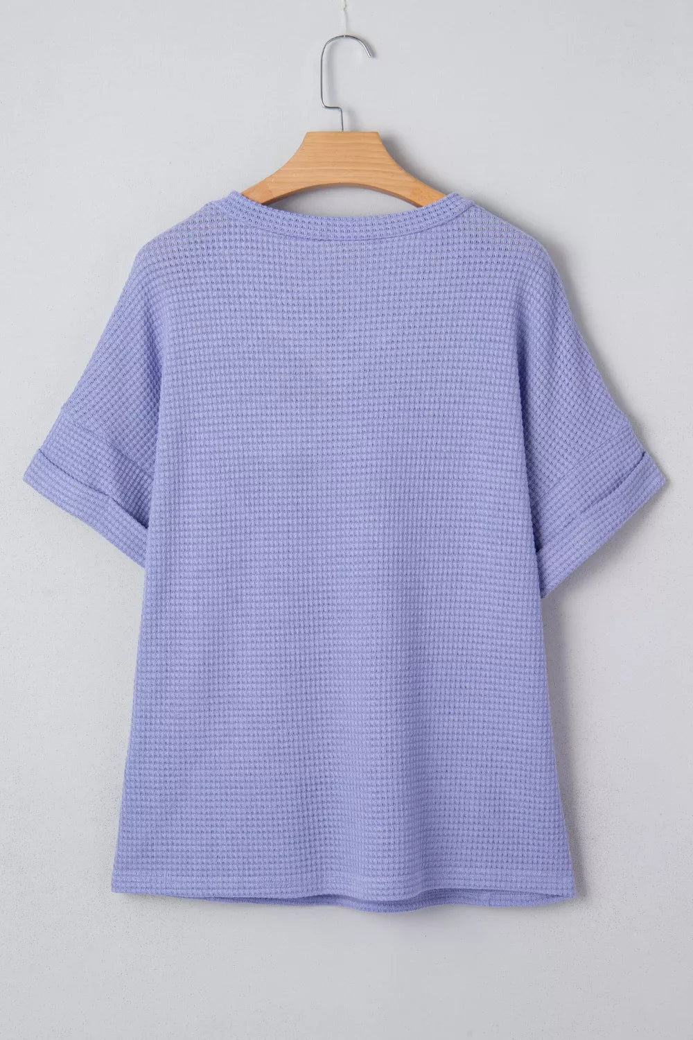 Waffle V Neck Short Sleeve Top