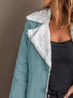 Full Size Sherpa Lined Button Up Outerwear Plus Size