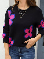 Floral Crew Neck Sweater