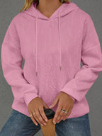 Full Size Embossed Lettering Casual Hoodie Plus Size